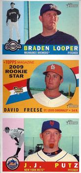 2009 Topps Heritage - Advertising Panels #NNO Braden Looper / David Freese / J.J. Putz Front