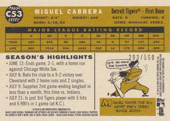 2009 Topps Heritage - Chrome Refractors #C53 Miguel Cabrera Back