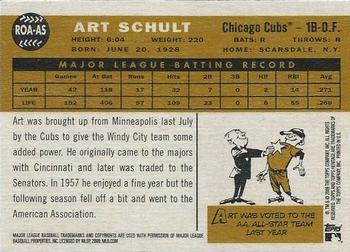 2009 Topps Heritage - Real One Autographs #ROA-AS Art Schult Back