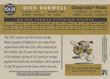 2009 Topps Heritage - Real One Autographs #ROA-DB Dick Burwell Back