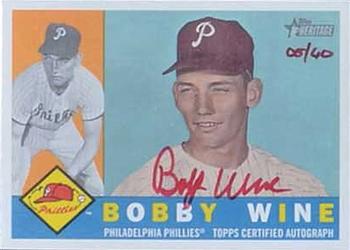 2009 Topps Heritage - Real One Autographs Red Ink #BWI Bobby Wine Front