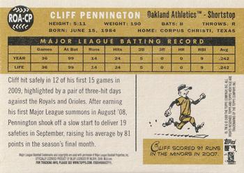 2009 Topps Heritage - Real One Autographs Red Ink #CP Cliff Pennington Back