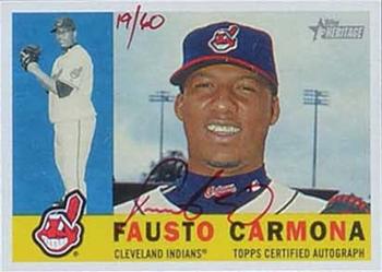 2009 Topps Heritage - Real One Autographs Red Ink #FC Fausto Carmona Front