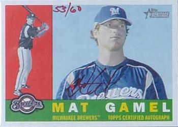 2009 Topps Heritage - Real One Autographs Red Ink #MG Mat Gamel Front