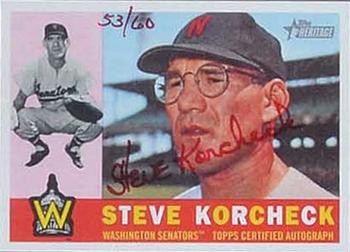 2009 Topps Heritage - Real One Autographs Red Ink #SK Steve Korcheck Front