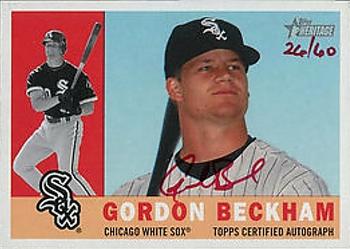 2009 Topps Heritage - Real One Autographs Red Ink #GB Gordon Beckham Front