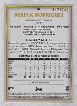 2020 Topps Gallery - Private Issue #20 Dereck Rodriguez Back