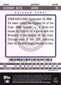 2009 Topps Ticket to Stardom - Perforated #125 Geovany Soto Back