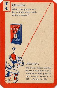 1934 Quaker Oats Ask Me Trivia #F6 Earl Grace / Detroit Tigers / Boston Red Sox Front