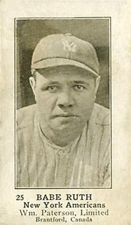 1922 William Paterson V89 #25 Babe Ruth Front