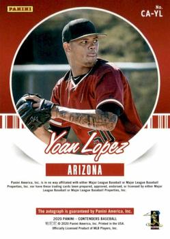 2020 Panini Contenders - Contenders Autographs #CA-YL Yoan Lopez Back