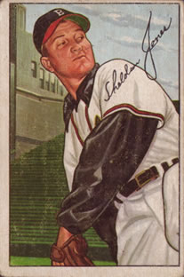 1952 Bowman #215 Sheldon Jones Front