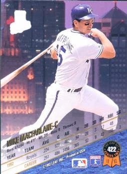 1993 Leaf #422 Mike Macfarlane Back