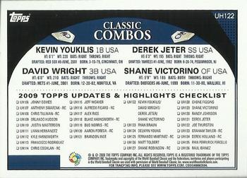 2009 Topps Updates & Highlights - Black #UH122 Kevin Youkilis / David Wright / Derek Jeter / Shane Victorino Back