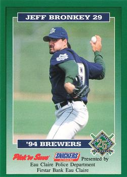 1994 Milwaukee Brewers Police - Eau Claire Police Department #NNO Jeff Bronkey Front
