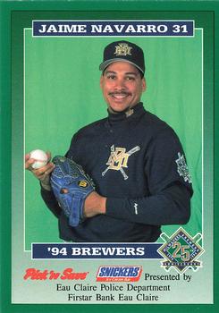 1994 Milwaukee Brewers Police - Eau Claire Police Department #NNO Jaime Navarro Front