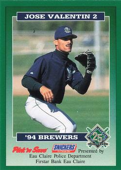 1994 Milwaukee Brewers Police - Eau Claire Police Department #NNO Jose Valentin Front