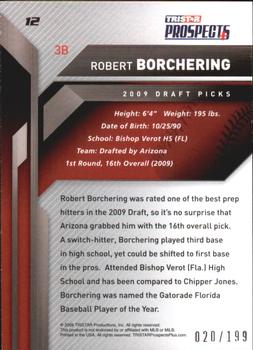 2009 TriStar Prospects Plus - Autographs #12 Robert Borchering Back