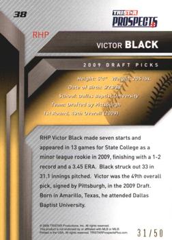 2009 TriStar Prospects Plus - Gold #38 Victor Black Back