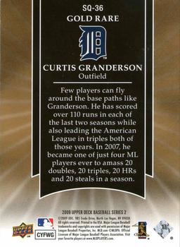 2009 Upper Deck - StarQuest Gold Rare #SQ-36 Curtis Granderson Back