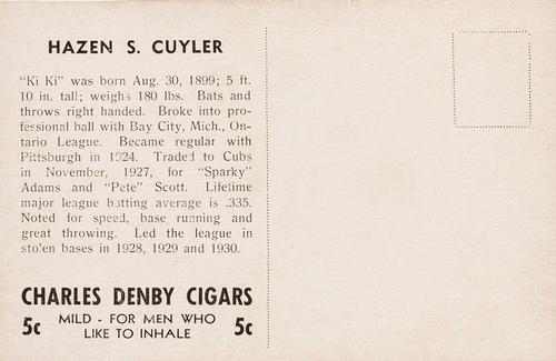 1932 Charles Denby Cigars #NNO Kiki Cuyler Back
