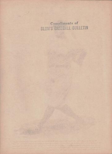 1929-33 Blum's Baseball Bulletin Premiums #NNO Babe Ruth Back