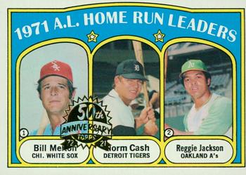 2021 Topps Heritage - 50th Anniversary Buybacks #90 1971 A.L. Home Run Leaders - Melton / Cash / Jackson Front