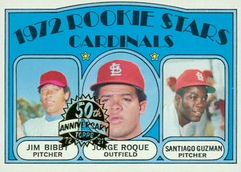 2021 Topps Heritage - 50th Anniversary Buybacks #316 Cardinals 1972 Rookie Stars - Bibby / Roque / Guzman) Front