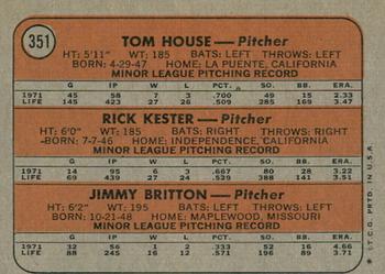 2021 Topps Heritage - 50th Anniversary Buybacks #351 Braves 1972 Rookie Stars (Tom House / Rick Kester / Jimmy Britton) Back