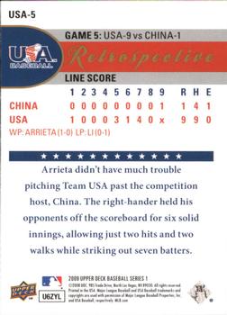 2009 Upper Deck - USA National Team Retrospective #USA-5 Jake Arrieta Back