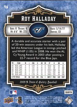 2009 Upper Deck A Piece of History - Blue #96 Roy Halladay Back