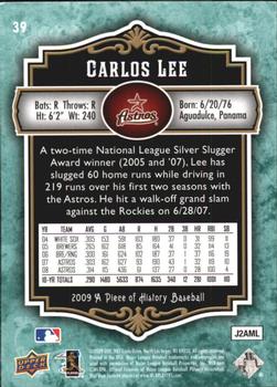 2009 Upper Deck A Piece of History - Green #39 Carlos Lee Back