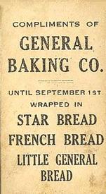 1914 General Baking (D303) #NNO Roy Hartzell Back