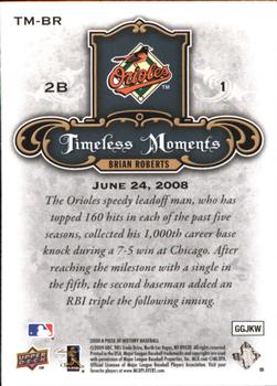 2009 Upper Deck A Piece of History - Timeless Moments #TM-BR Brian Roberts Back