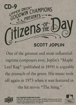 2009 Upper Deck Goodwin Champions - Citizens of the Day #CD-9 Scott Joplin Back