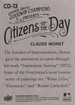 2009 Upper Deck Goodwin Champions - Citizens of the Day #CD-13 Claude Monet Back