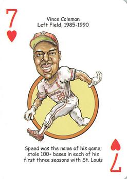2006 Hero Decks St. Louis Cardinals Baseball Heroes Playing Cards #7♥ Vince Coleman Front