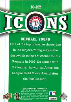 2009 Upper Deck Icons - Icons Green #IC-MY Michael Young Back