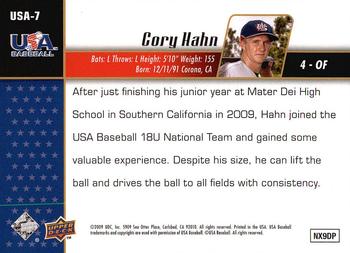 2009 Upper Deck Signature Stars - USA Star Prospects #USA-7 Cory Hahn Back