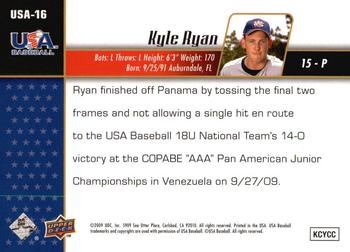 2009 Upper Deck Signature Stars - USA Star Prospects #USA-16 Kyle Ryan Back
