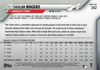 2020 Topps - 582 Montgomery #342 Taylor Rogers Back