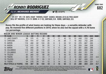 2020 Topps - 582 Montgomery #682 Ronny Rodriguez Back