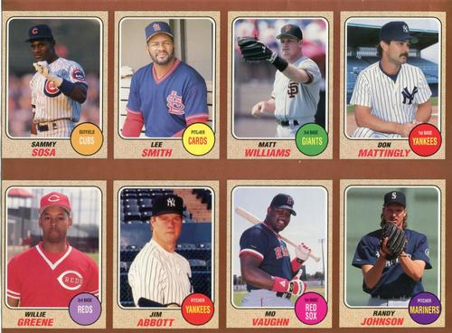 1993 Baseball Card Magazine / Sports Card Magazine - Panels #SC88-SC95 Sammy Sosa / Lee Smith / Matt Williams / Don Mattingly / Willie Greene / Jim Abbott / Mo Vaughn / Randy Johnson Front