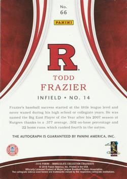 2016 Panini Immaculate Collegiate - Autographs Red #66 Todd Frazier Back