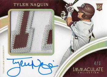 2016 Panini Immaculate Collegiate - Premium Patches Autographs Gold #13 Tyler Naquin Front