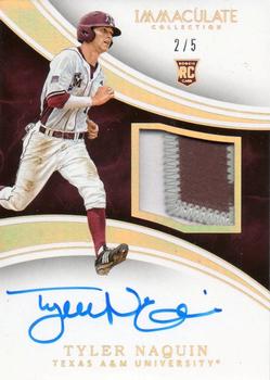 2016 Panini Immaculate Collegiate - Rookie Patch Autographs Gold #23 Tyler Naquin Front