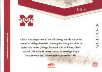 2008 Donruss Threads - College Greats #CG-9 Will Clark Back