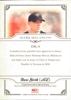 2008 Donruss Threads - Diamond Kings #DK-8 Mark Melancon Back