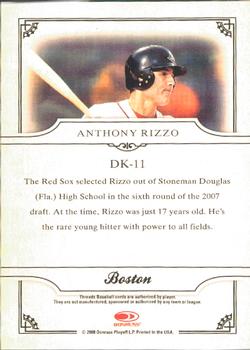 2008 Donruss Threads - Diamond Kings #DK-11 Anthony Rizzo Back