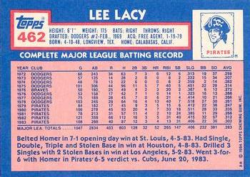 1984 Topps - Collector's Edition (Tiffany) #462 Lee Lacy Back